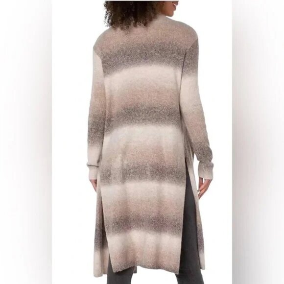 Liverpool Open Front Long Line Cardigan Sweater Cafe Ombre Women's Size Medium - Picture 2 of 5